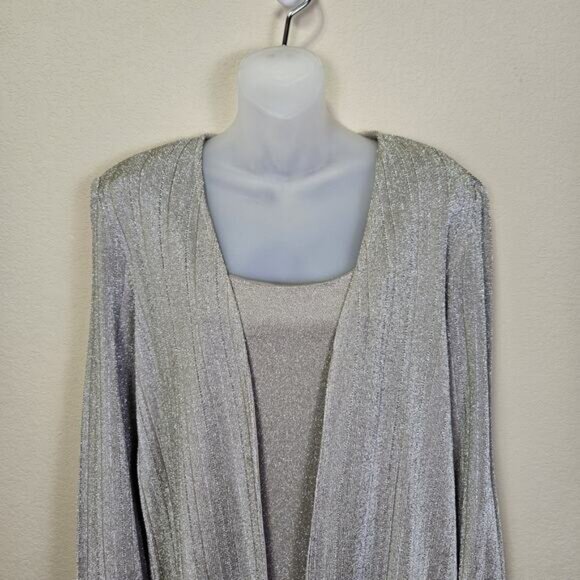 Alex Evening Formal 2 Piece Long Dress Jacket Champagne Wedding Holiday Party 16 - Picture 8 of 12